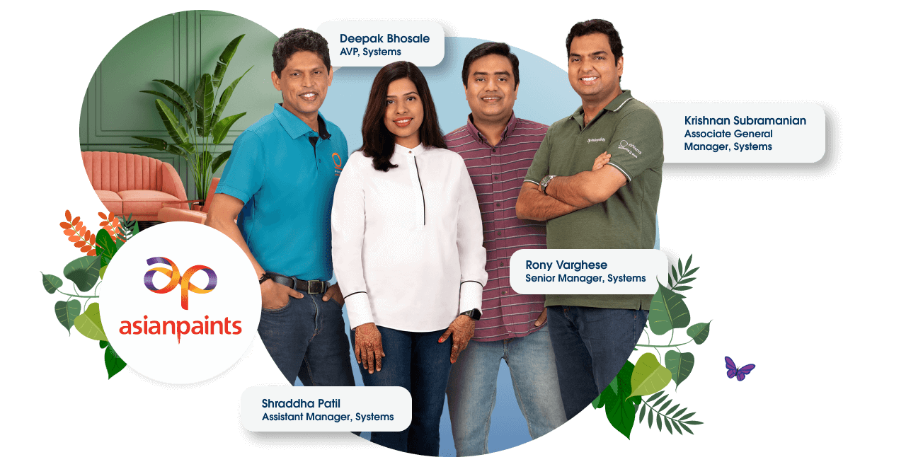 Asian Paints brand colors and paint swatches on wall
